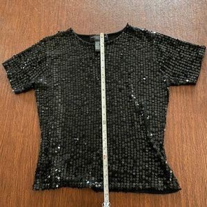 August Silk Black Sequin Shirt - T-shirt